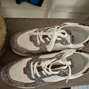 Madewell Kickoff Trainer Sneakers - Leather and Spot Mix Calf Hair (pair)